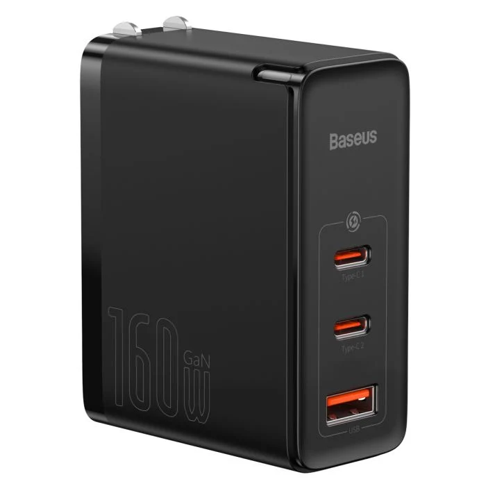 Baseus GaN5 Pro Digital Fast Charger 2C+U 160W CN (Black) with USB-C Cable (CCGP080001)