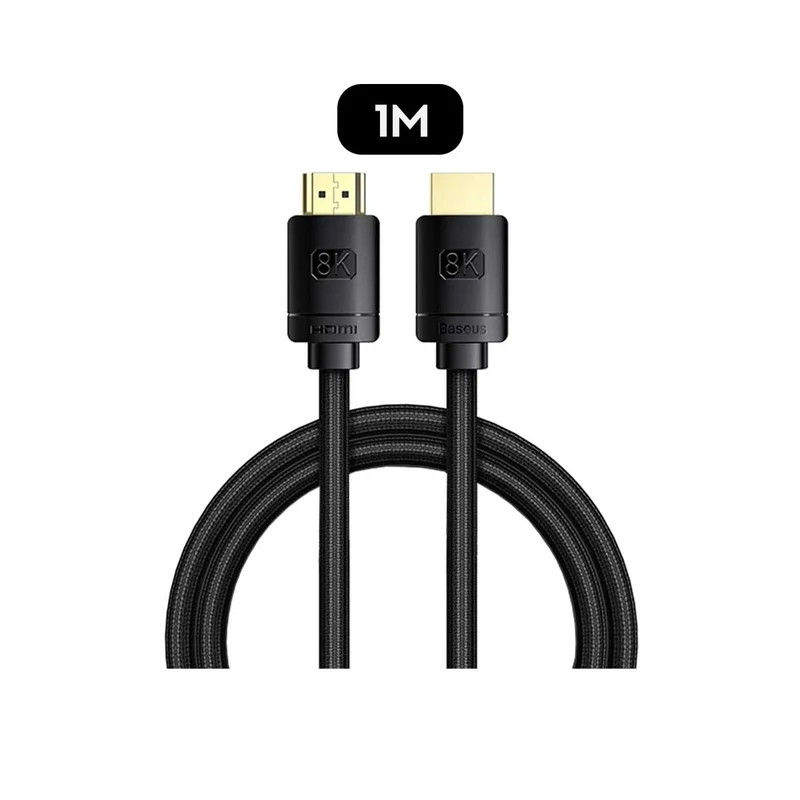 Baseus High Definition Series HDMI 8K To HDMI 8K Adapter Cable (Black) (1m, 2m, 3m) (CAKGQ-J01, CAKGQ-K01, CAKGQ-L01)