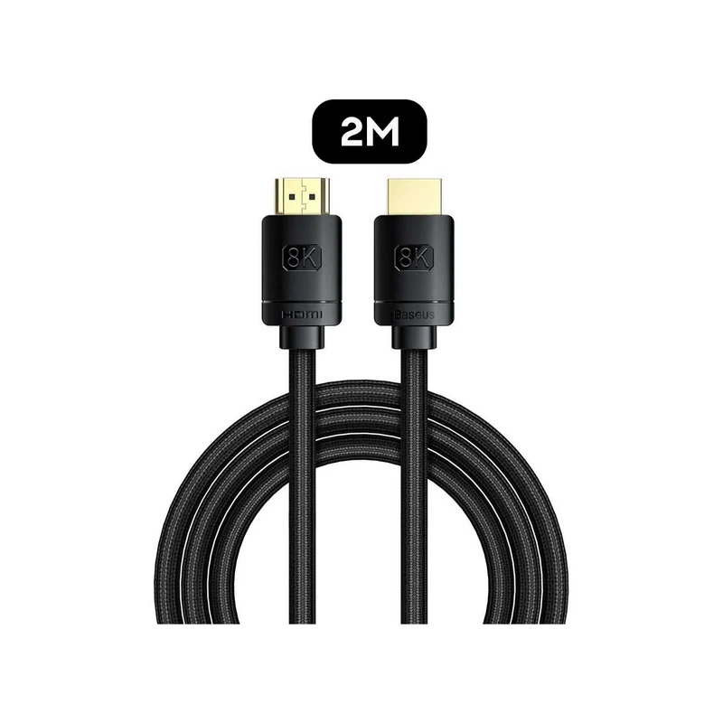 Baseus High Definition Series HDMI 8K To HDMI 8K Adapter Cable (Black) (1m, 2m, 3m) (CAKGQ-J01, CAKGQ-K01, CAKGQ-L01)
