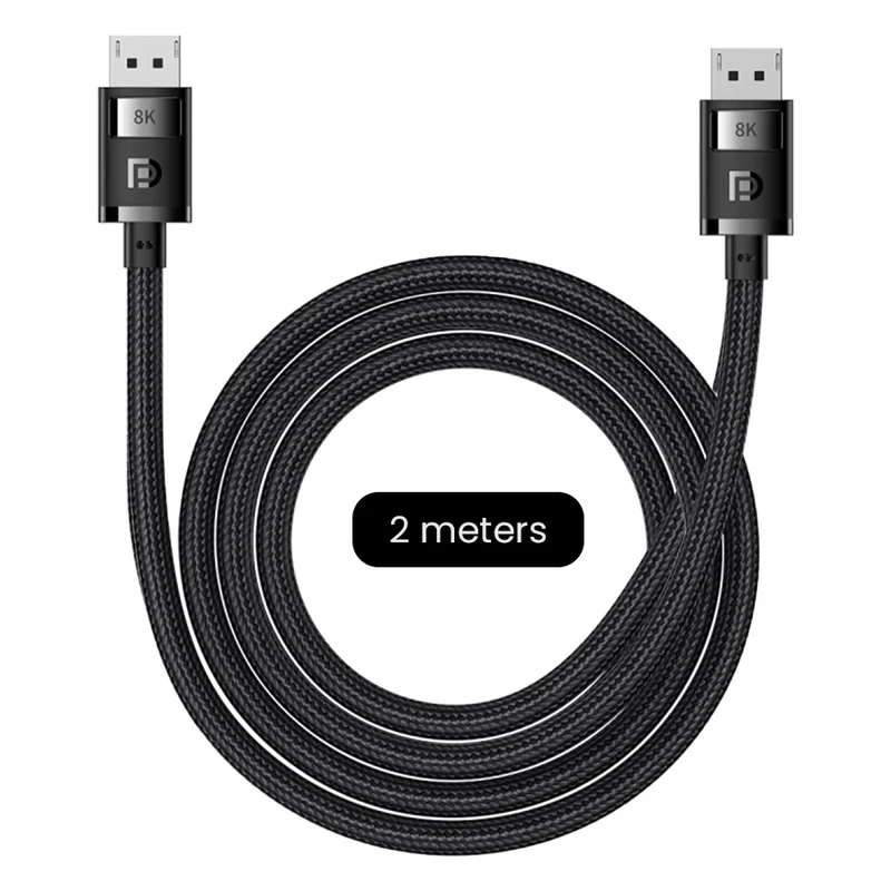 Baseus High Definition Series DP 8K To DP 8K Adapter Cable (Cluster Black) (2M, 1.5M) (B00633706111-02, B00633706111-01)