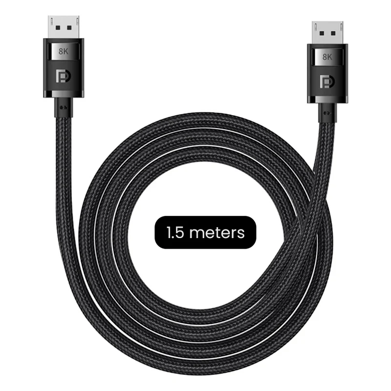 Baseus High Definition Series DP 8K To DP 8K Adapter Cable (Cluster Black) (2M, 1.5M) (B00633706111-02, B00633706111-01)