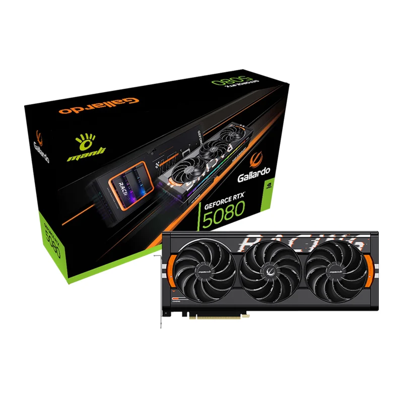 Manli Gallardo GeForce RTX 5080 OC 16GB GDDR7 Triple Cooler RGB Graphics Card (M-N508GO/D716G-M3628)