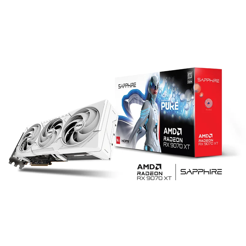 Sapphire Pure AMD Radeon RX 9070 XT Gaming OC 16GB Dual HDMI/Dual DP Graphics Card