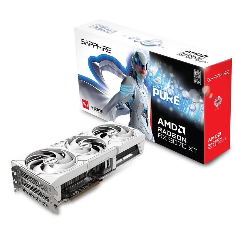 Sapphire Pure AMD Radeon RX 9070 XT Gaming OC 16GB Dual HDMI/Dual DP Graphics Card