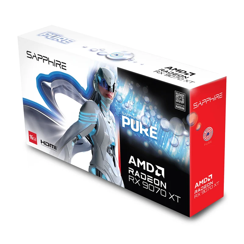 Sapphire Pure AMD Radeon RX 9070 XT Gaming OC 16GB Dual HDMI/Dual DP Graphics Card
