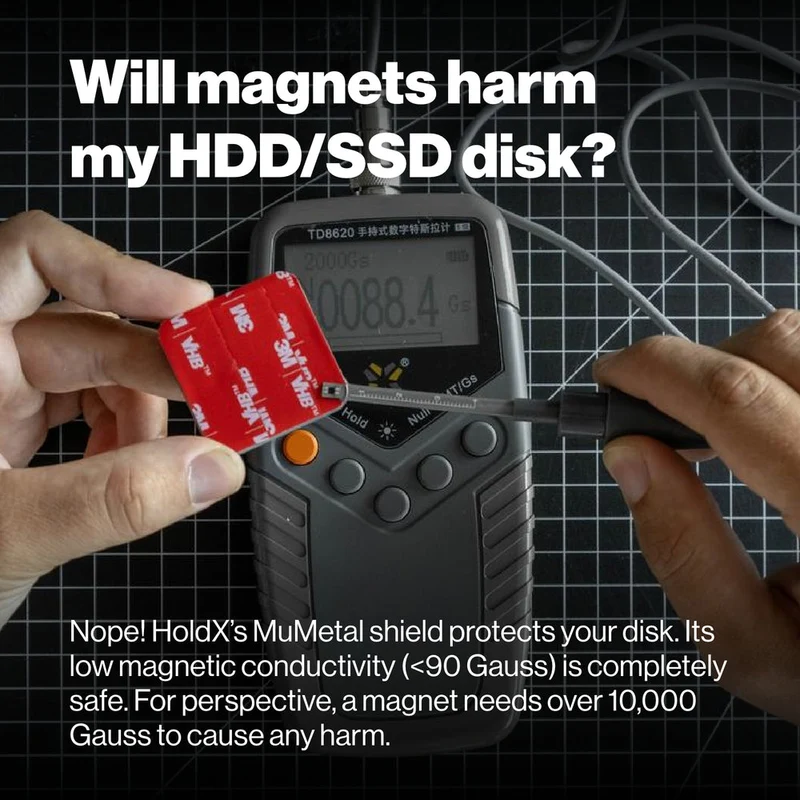 DeltaHub HoldX Magnetic Mount 1-Pack (Black, Silver) (HX-BL-D, HX-SL-D)