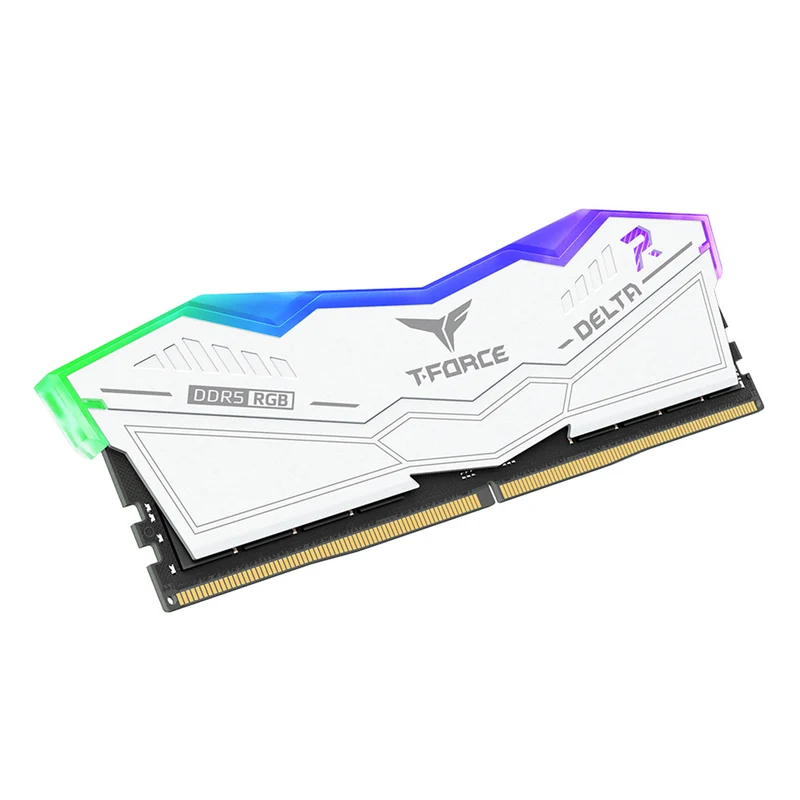 TeamGroup T-Force Delta RGB DDR5 32GB (2x16GB) 7600MHz CL36-46-46-84 1.4V Gaming Desktop Memory (White) (FF4D532G7600HC36DDC01)