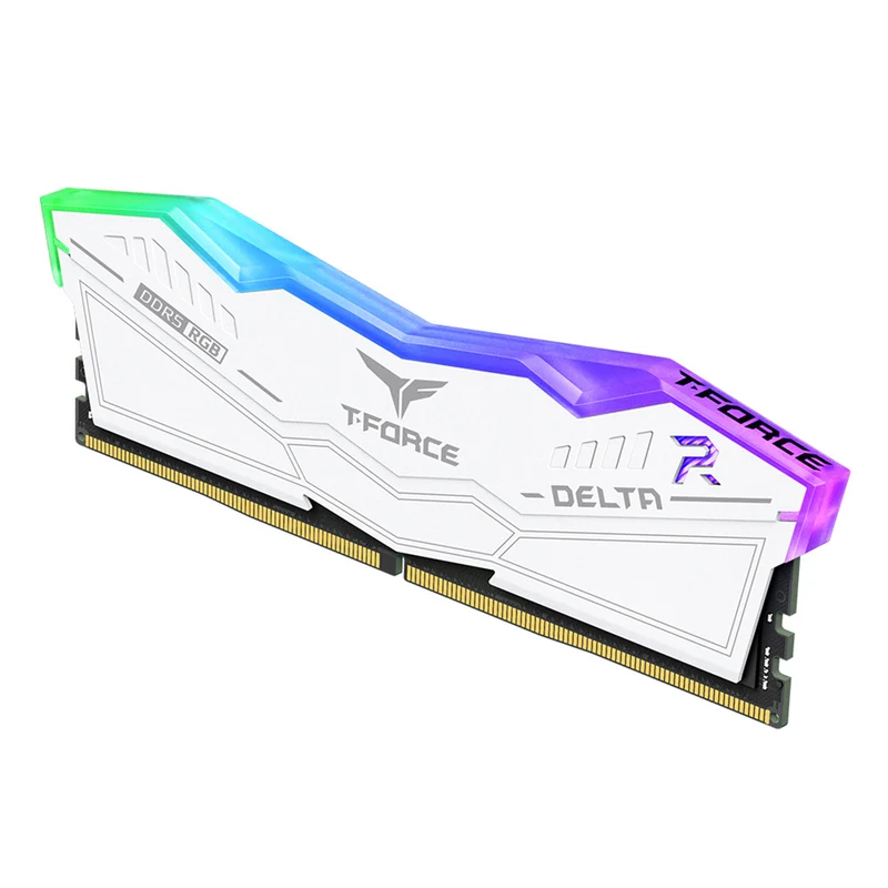 TeamGroup T-Force Delta RGB DDR5 32GB (2x16GB) 7600MHz CL36-46-46-84 1.4V Gaming Desktop Memory (White) (FF4D532G7600HC36DDC01)