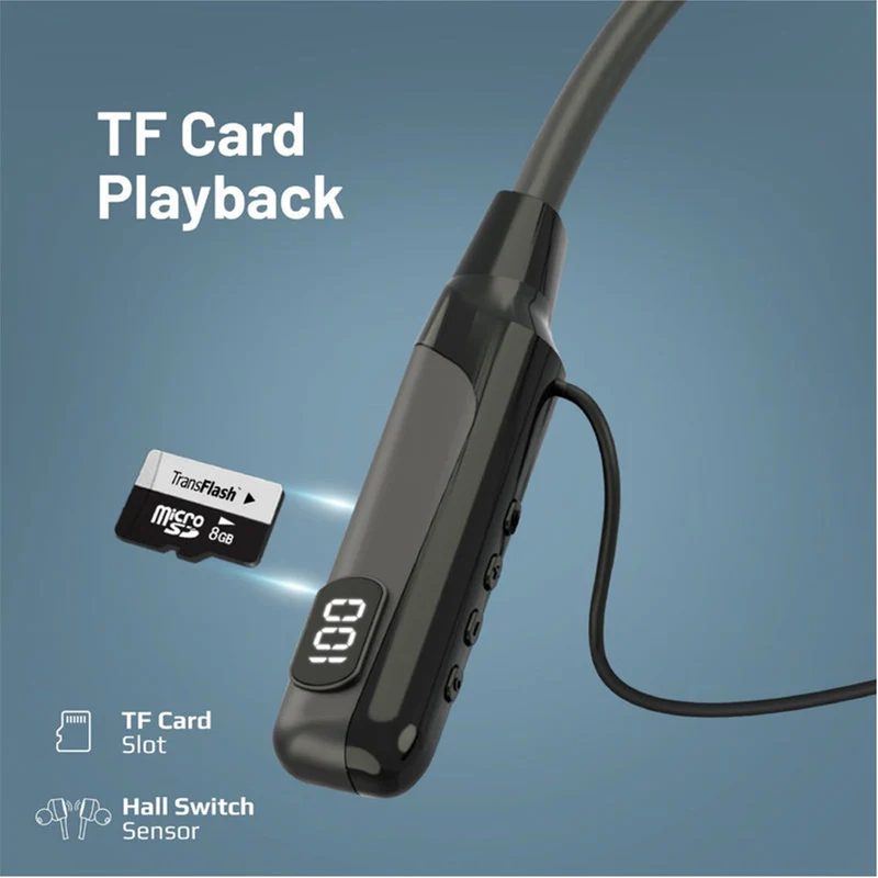 Promate Blend High-Definition Dynamic Wireless Neckband Earphones with TF Card Slot (Black)
