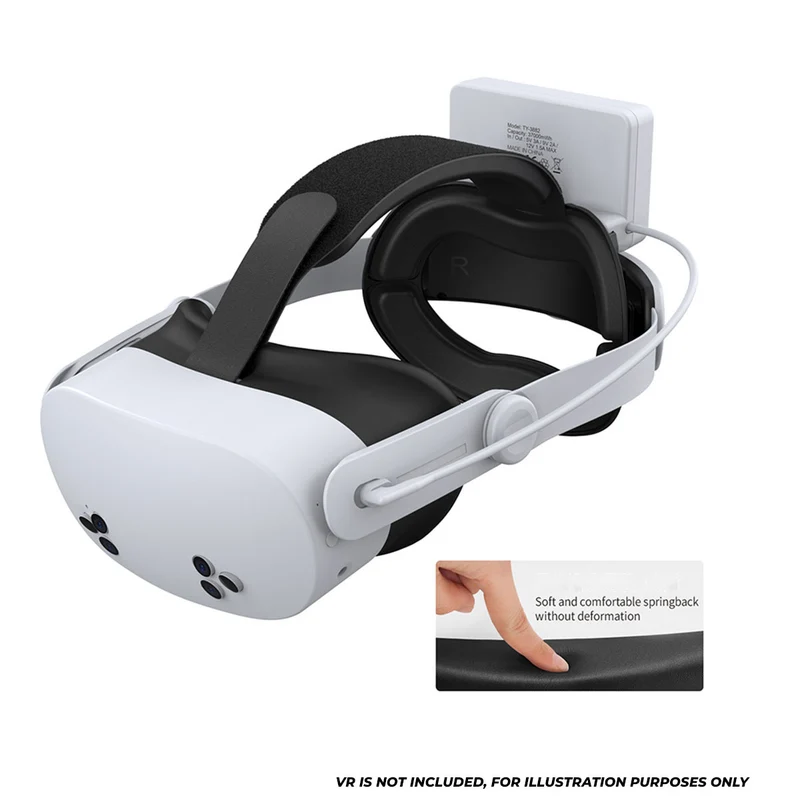 Dobe Adjustable Head Strap & Rechargeable Battery 37000mWh for Meta Quest 3 / Meta Quest 3S TY-3882