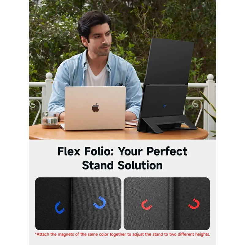 JSAUX Flex Folio for FlipGo Dual Stacked Portable Monitor (Black) (13.5 inches, 15.6 inches, 16 inches)