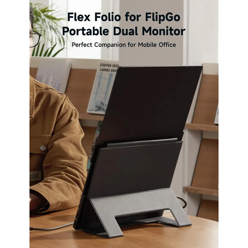 JSAUX Flex Folio for FlipGo Dual Stacked Portable Monitor (Black) (13.5 inches, 15.6 inches, 16 inches)