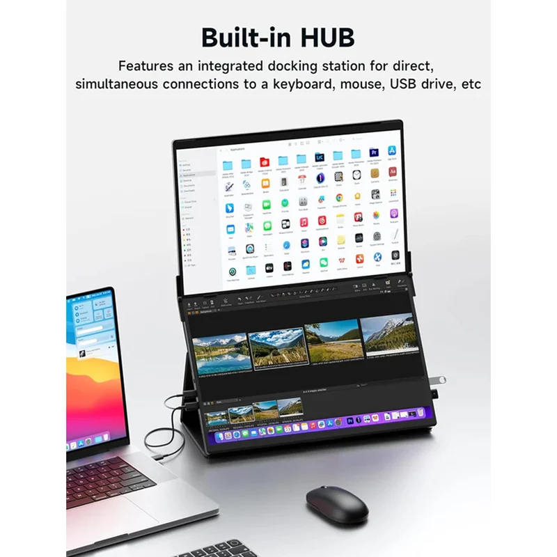 JSAUX FlipGo Pro 16" 2560x1600 Dual Stacked Portable Monitor (Black) (PM0205)