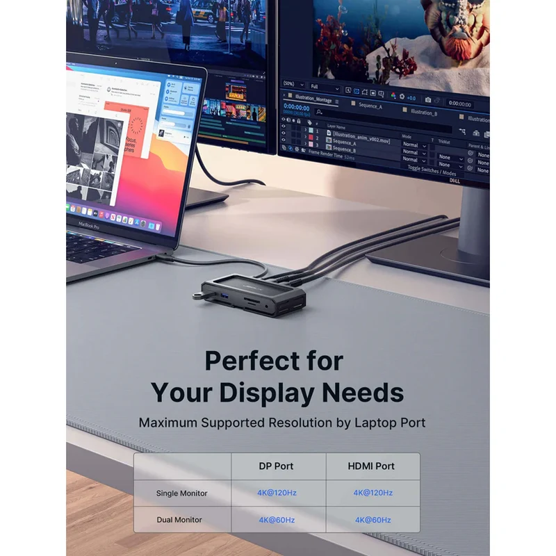 JSAUX USB-C 11-in-1 Docking Station for Steam Deck/ Steam Deck OLED/ ROG Ally/ ROG Ally X/ Switch/ Legion Go (Black) (HB1101)