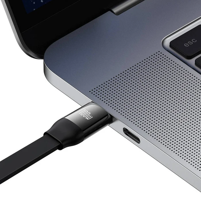 Baseus Bright Mirror 2 Series Retractable Cable 100W 3-Port Fast Charging Data Cable USB-C to USB-C + Lightning + Micro 1.1m (Black) (CAMJ010201)