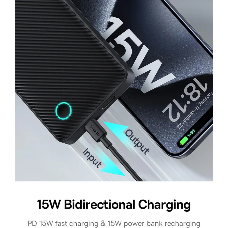 Baseus Airflow Lite Power Bank 10000mAh 15W (Comic Black) (P10067500123-00)