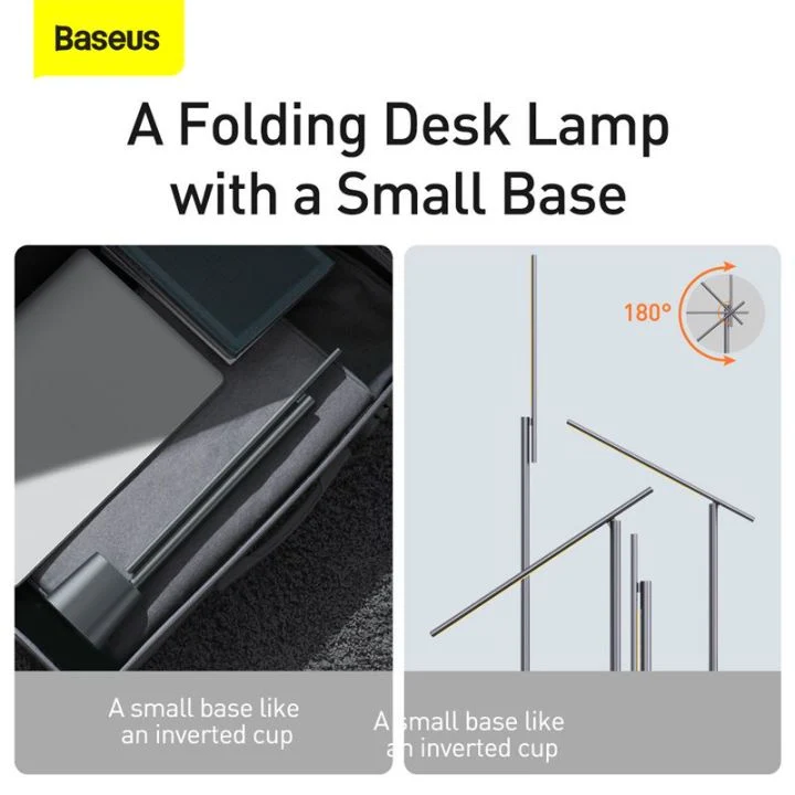 Baseus Smart Eye Series Rechargeable Folding Reading Desk Lamp Smart Light (Dark Grey, White) (DGZG-0G, DGZG-02)