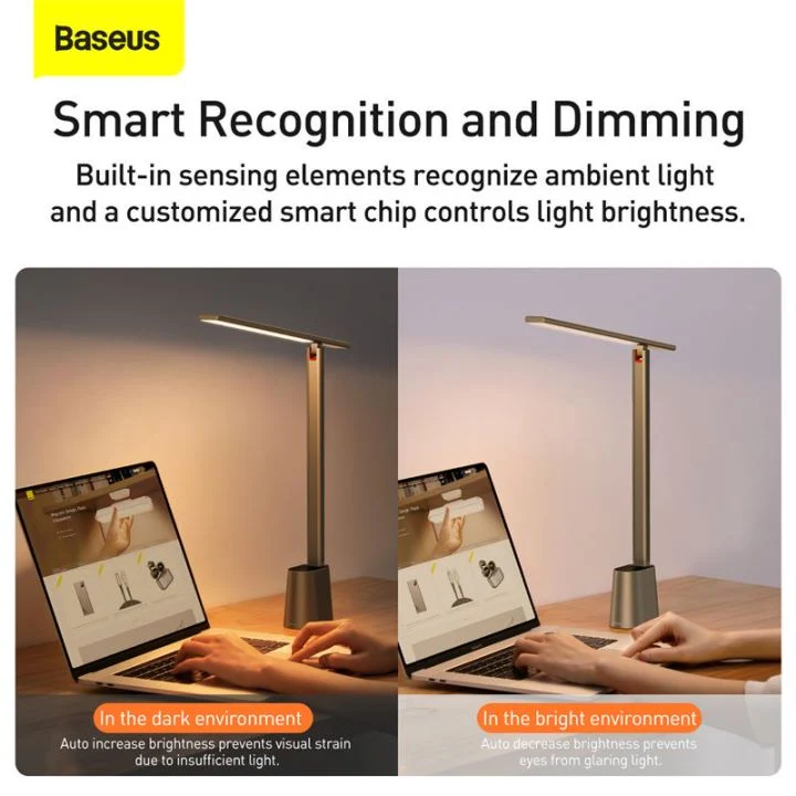 Baseus Smart Eye Series Rechargeable Folding Reading Desk Lamp Smart Light (Dark Grey, White) (DGZG-0G, DGZG-02)