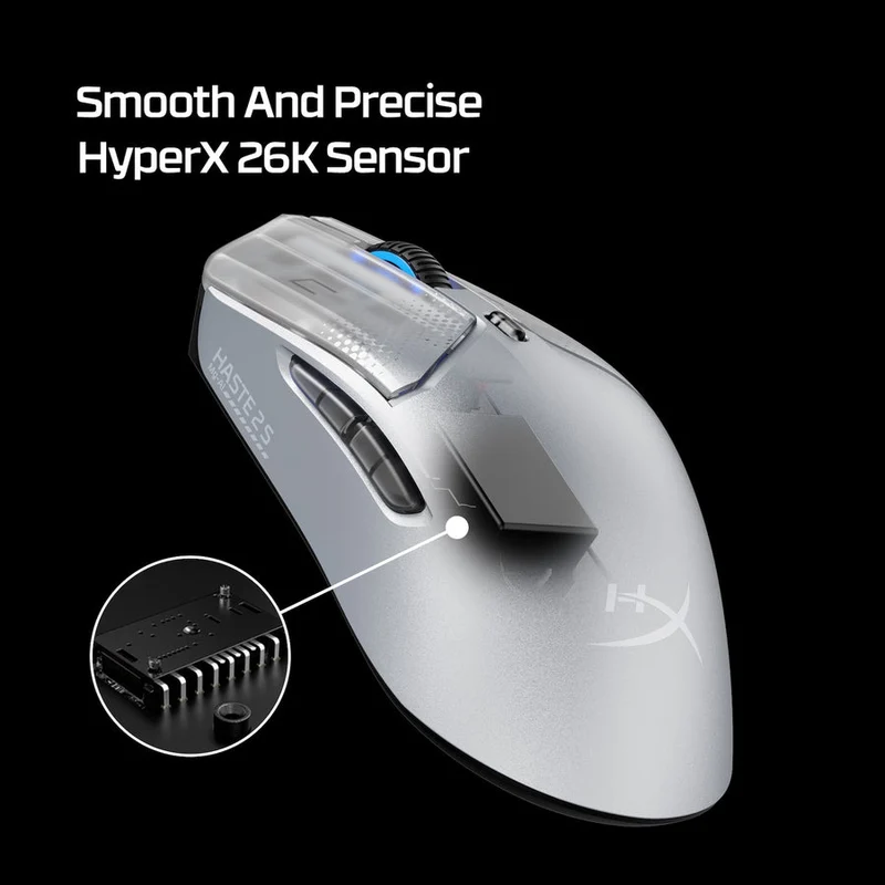 HyperX Pulsefire Haste 2 S Wireless Gaming Mouse for PC/PS5/Xbox Series X/S (Silver, Navy) (9B002AA, 9B001AA)