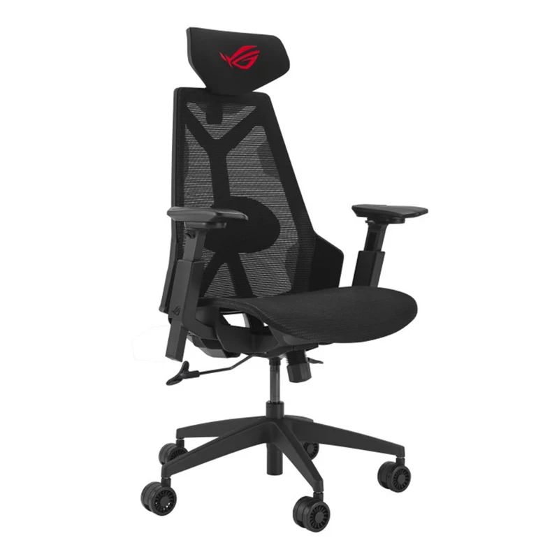 Asus ROG Destrier Core Ergo Gaming Chair with Futuristic Cyborg Aesthetic (Black, White)