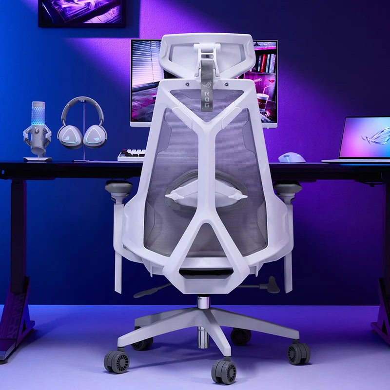 Asus ROG Destrier Core Ergo Gaming Chair with Futuristic Cyborg Aesthetic (Black, White)