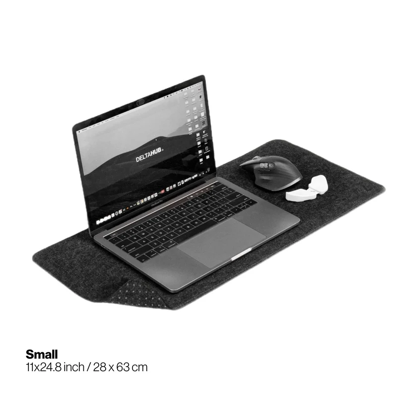 DeltaHub Minimalistic Felt Desk Pad (Dark Grey) (Small, Medium, Large) (DP-S-D, DP-M-D, DP-L-D)