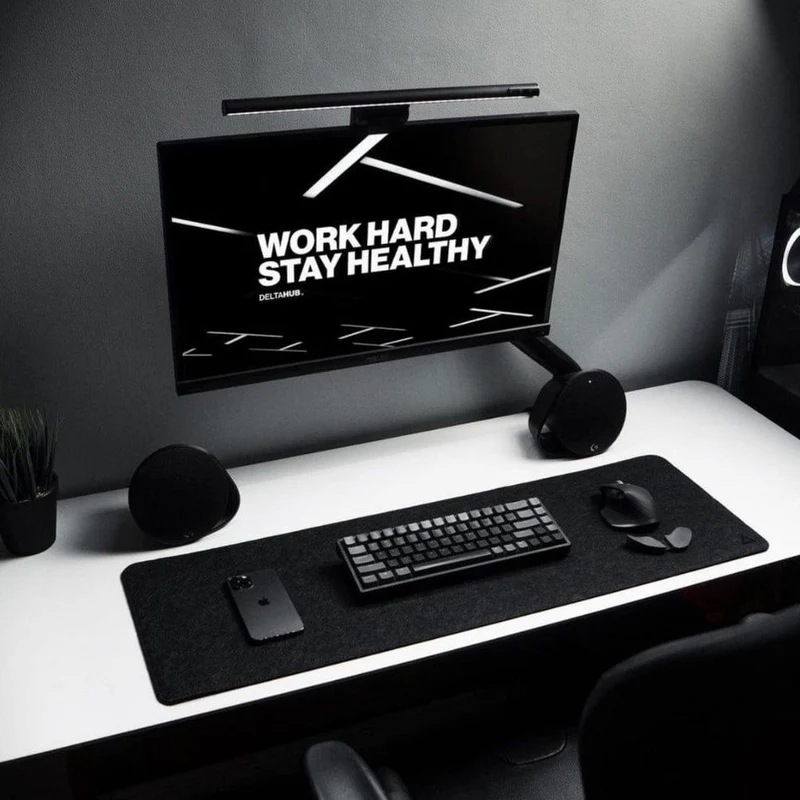 DeltaHub Minimalistic Felt Desk Pad (Dark Grey) (Small, Medium, Large) (DP-S-D, DP-M-D, DP-L-D)