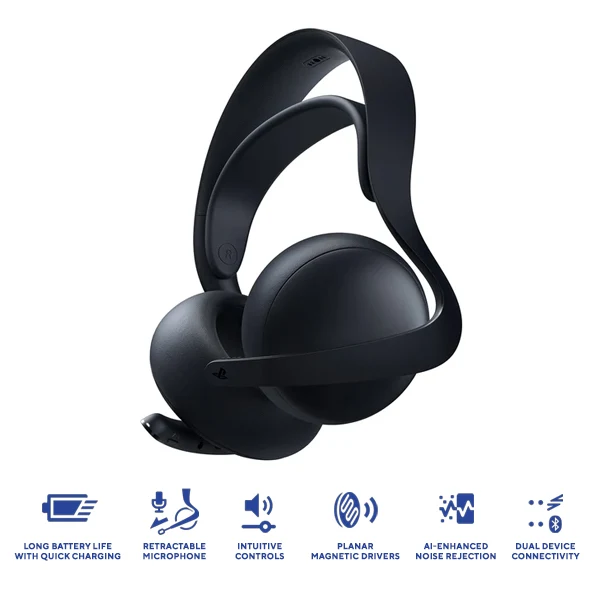 PS5 Pulse Elite Wireless Headset For PS5 / PC / MAC / Mobile Midnight Black