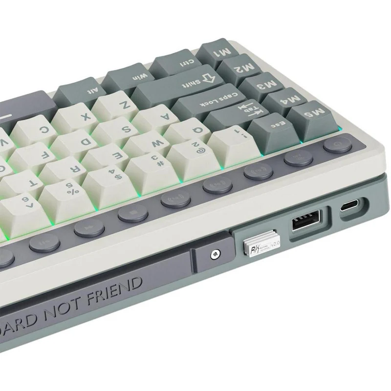Royal Kludge RK M70 Tri-Mode RGB 73 Keys Hot-Swappable Mechanical Keyboard Cyan Purple (Cream Switch, Beige Switch)