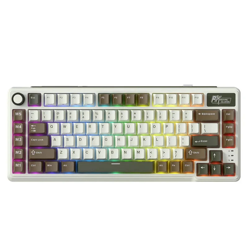 Royal Kludge RK L75 Tri-Mode RGB 85 Keys Hot-Swappable Mechanical Keyboard Palm Green (Cream Switch, Beige Switch)