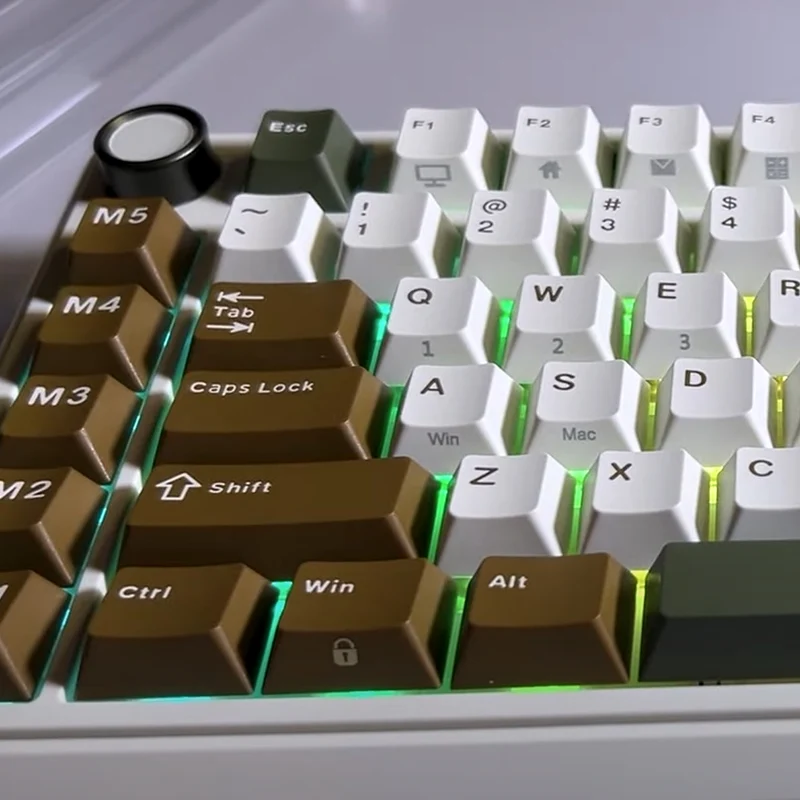 Royal Kludge RK L75 Tri-Mode RGB 85 Keys Hot-Swappable Mechanical Keyboard Palm Green (Cream Switch, Beige Switch)