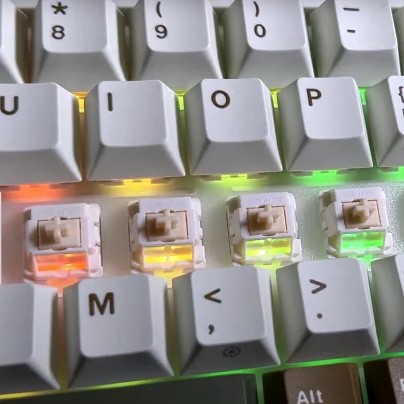 Royal Kludge RK L75 Tri-Mode RGB 85 Keys Hot-Swappable Mechanical Keyboard Palm Green (Cream Switch, Beige Switch)