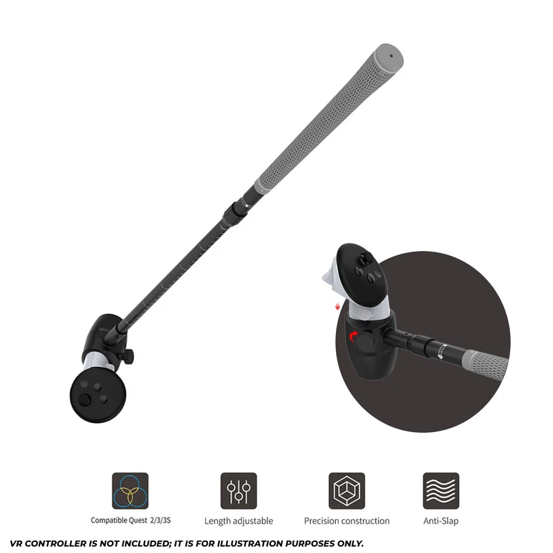 Dobe Golf Club Attachment for Meta Quest 2 / Meta Quest 3 / Meta Quest 3S / Pro Controller TY-3881