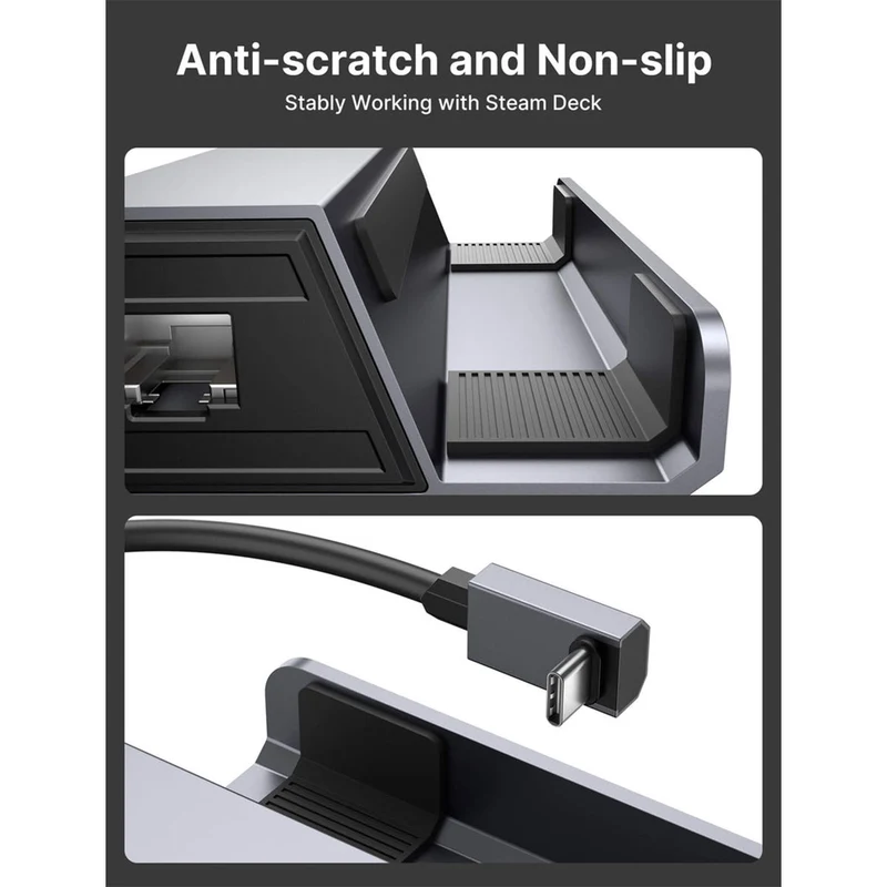 JSAUX USB-C 5-in-1 Docking Station for Steam Deck/ Steam Deck OLED/ ROG Ally / Legion Go (Grey) (HB0602)