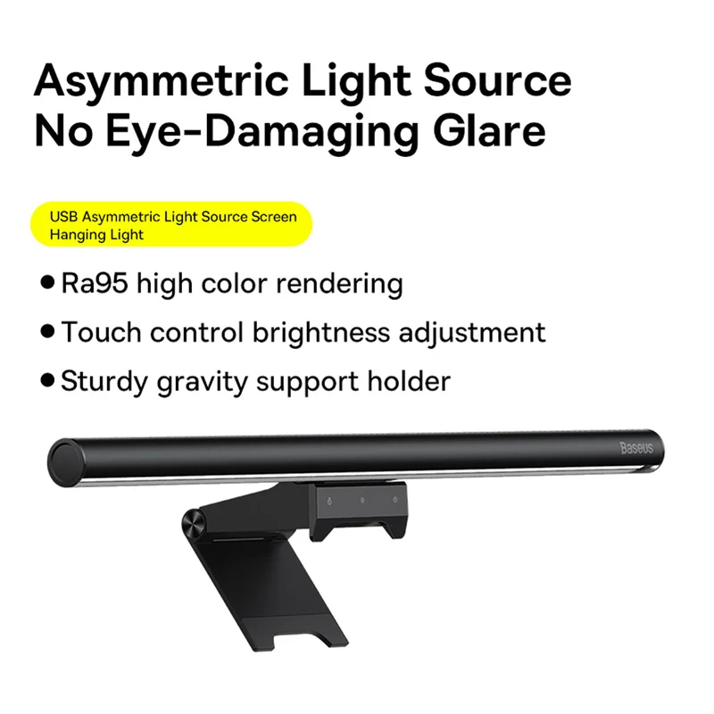 Baseus i-wok2 Series USB Asymmetric Light Source Screen Hanging Light Youth (Black) (DGIW000101)
