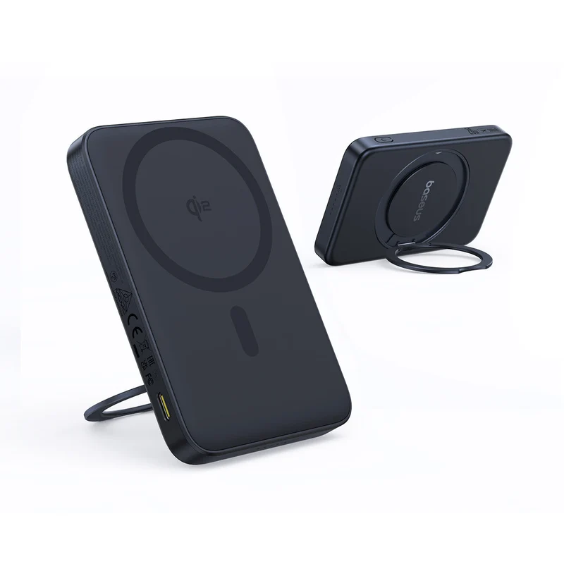 Baseus PicoGo Qi2 Magnetic Power Bank 5000mAh 20W with Rotatable Stand (Cosmic Black) (P10076802123-00)
