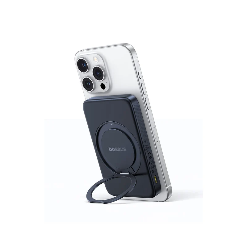 Baseus PicoGo Qi2 Magnetic Power Bank 5000mAh 20W with Rotatable Stand (Cosmic Black) (P10076802123-00)