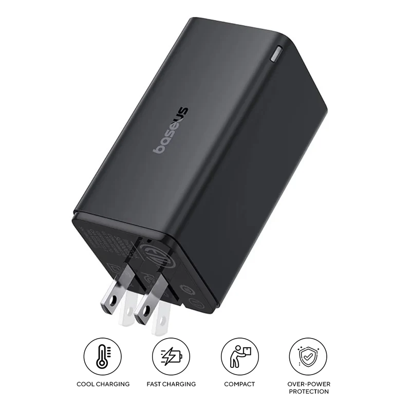 Baseus GaN6 Pro Fast Charger 2C+2U 100W (Cluster Black) (P10162704113-00)