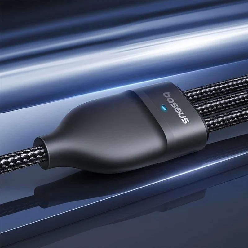 Baseus Flash Series III One-For-Three Fast Charging Cable U+C to C+C+L 100W 1.5m (Cluster Black) (P10377501111-00)