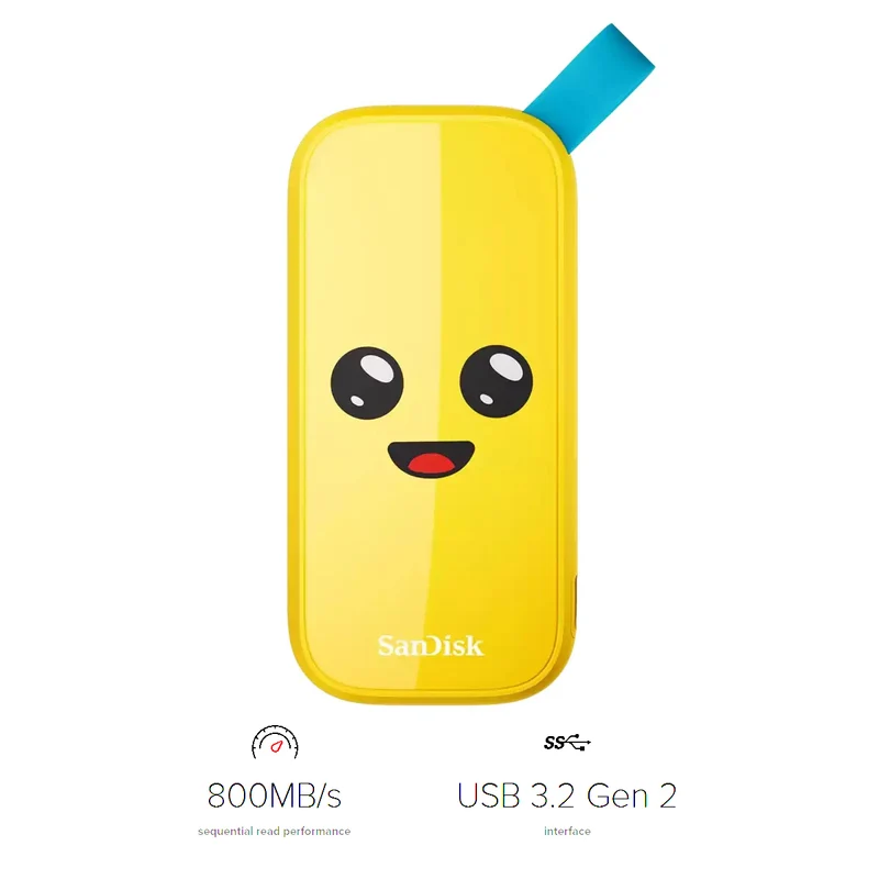 SanDisk Fortnite USB 3.2 Gen 2 Type-C Up to 800MB/s Read Portable SSD - Peely Edition (1TB, 2TB)
