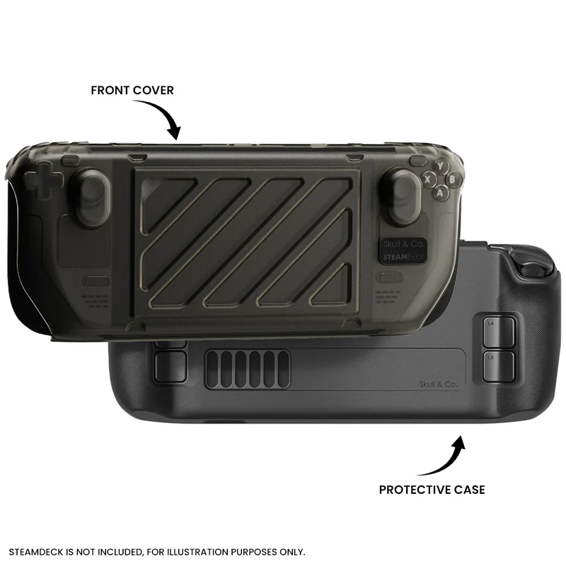 Skull & Co. HardShell Front Cover & Protective Case Bundle for Steam Deck (Smoky Black) (SDFCSET-SBK)