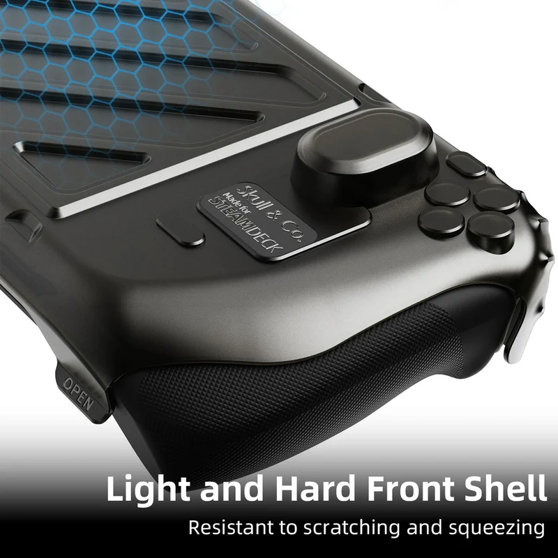 Skull & Co. HardShell Front Cover & Protective Case Bundle for Steam Deck (Smoky Black) (SDFCSET-SBK)