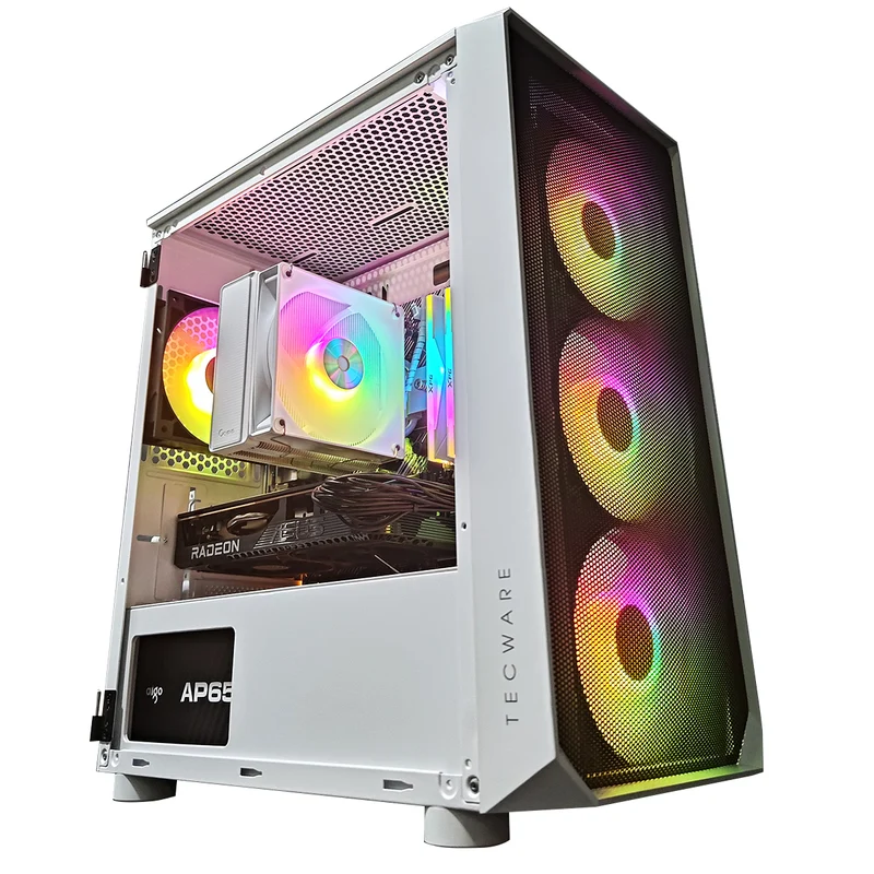 Alpha Omni Link White Desktop Gaming PC | AMD Ryzen 5 5500 | 16GB RAM | 500GB SSD | RX 6600 | Windows 11 Pro