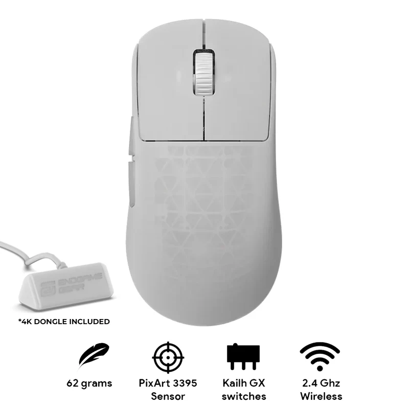 Endgame Gear OP1w 4K Wireless Gaming Mouse (Dark Frost, White Frost, Black, White)