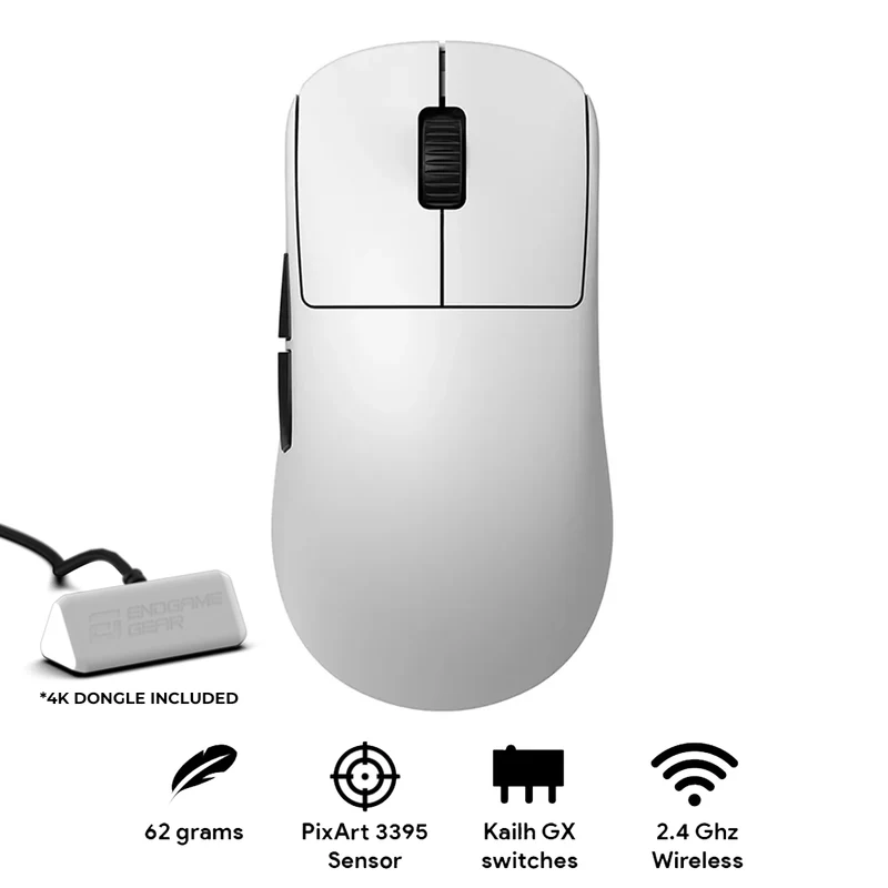 Endgame Gear OP1w 4K Wireless Gaming Mouse (Dark Frost, White Frost, Black, White)