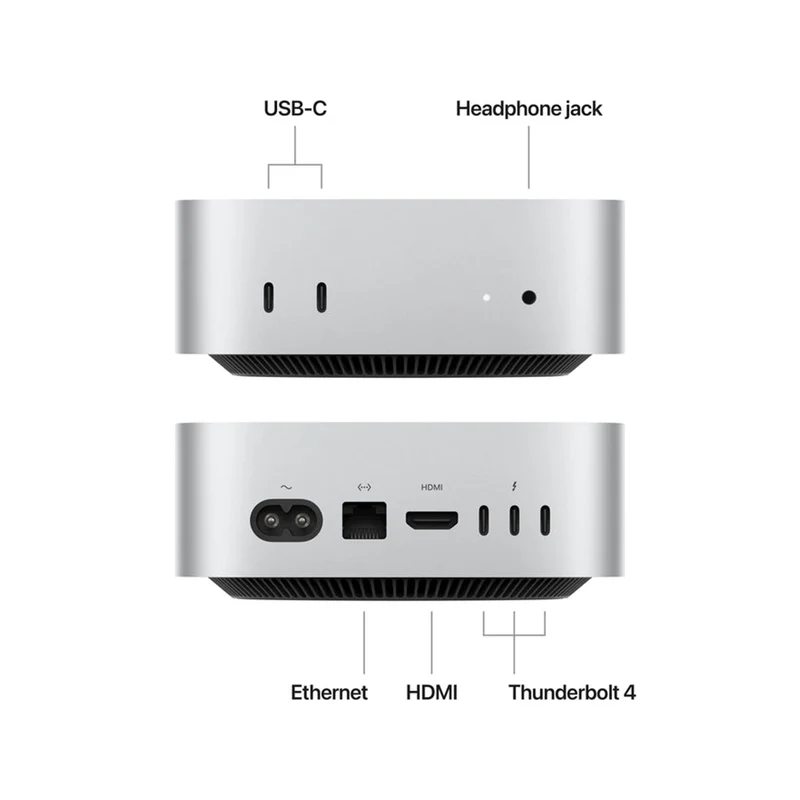 Apple Mac Mini M4 chip with 10-core CPU and 10-core GPU 24GB Unified Memory + 512GB SSD Wi-Fi + Ethernet (Silver) (MCYT4PP/A)