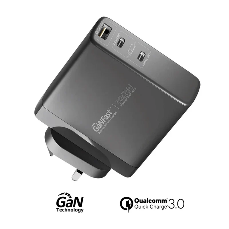 Promate GaNCharge-140W 140W Power Delivery 3.1 GaN Charger (Black)
