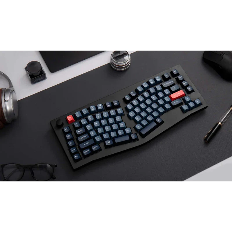 Keychron V10 Max QMK/VIA 75% Alice Fully Assembled Knob RGB Backlight Hot-Swappable Wireless Custom Mechanical Keyboard - Carbon Black (Gateron Jupiter Red Switch, Gateron Jupiter Brown Switch, Gateron Jupiter Banana Switch (V10M-D1, V10M-D3, V10M-D4)