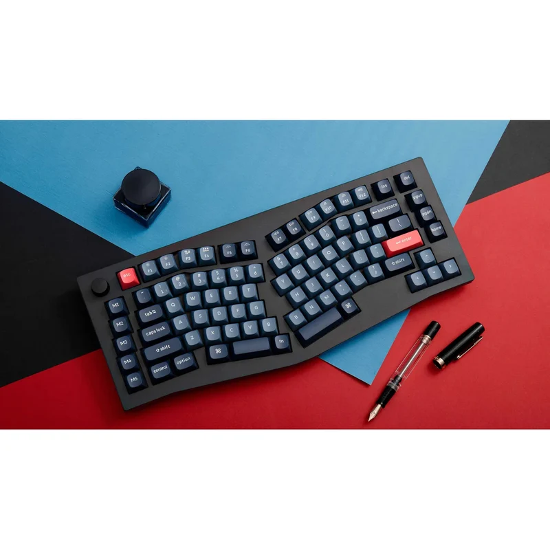 Keychron V10 Max QMK/VIA 75% Alice Fully Assembled Knob RGB Backlight Hot-Swappable Wireless Custom Mechanical Keyboard - Carbon Black (Gateron Jupiter Red Switch, Gateron Jupiter Brown Switch, Gateron Jupiter Banana Switch (V10M-D1, V10M-D3, V10M-D4)
