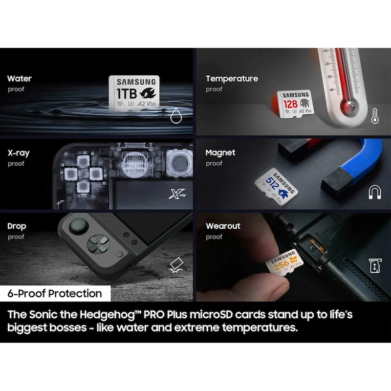 Samsung Pro Plus Sonic The Hedgehog UHS-I 180MB/s Read microSDXC Card with Adapter (256GB, 512GB, 1TB)